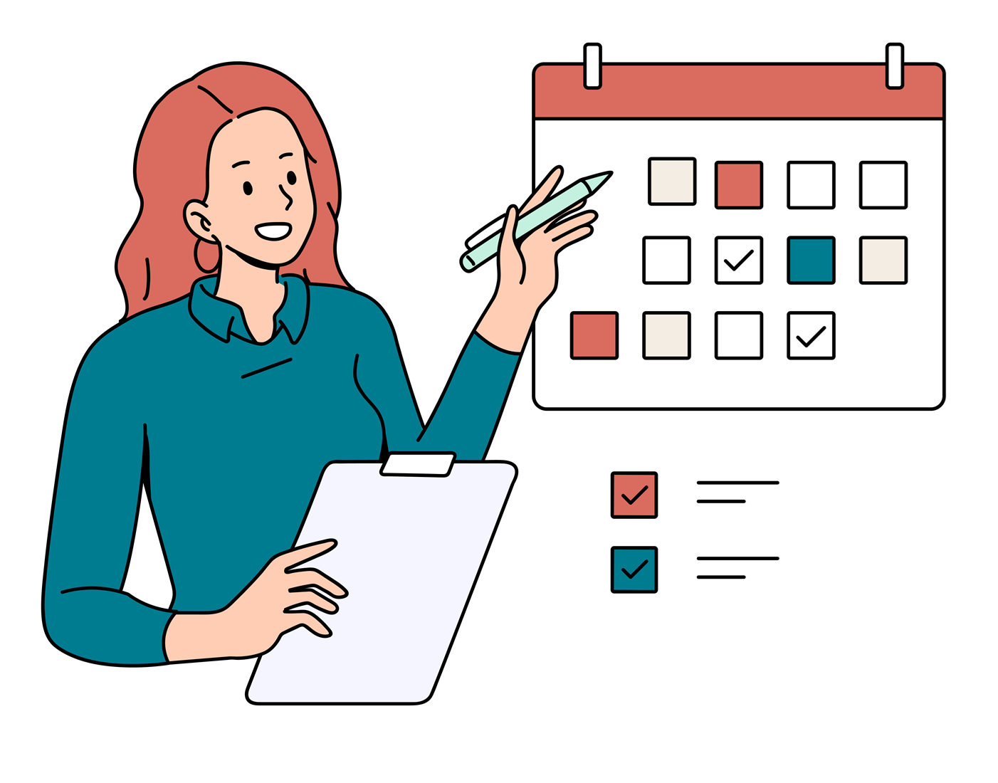 Betreuer verwaltet Termine im Kalender